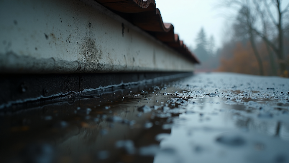 Eye-level view of a leaking roof that requires attention