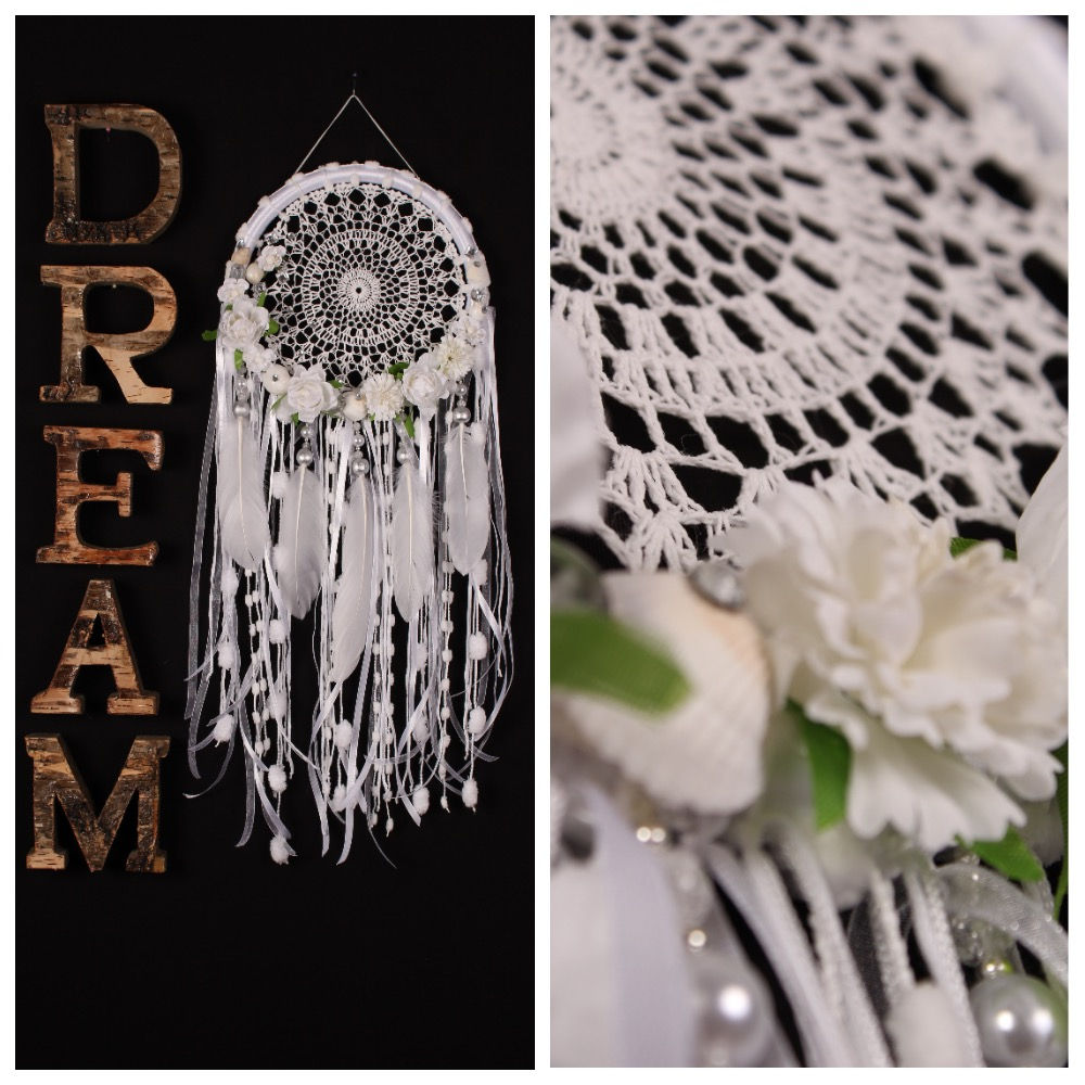 Wedding gift Dreamcatcher Boho Dream Catcher small rose dreamcatcher shell weddi