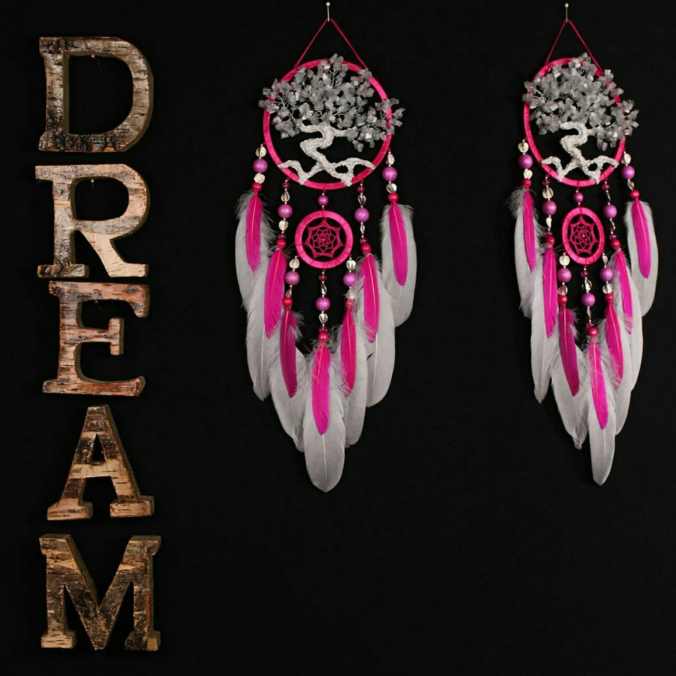 Миниатюра: Dream Catcher Pink Dreamcatcher Gray pink Tree of life small Dream сatcher cat's