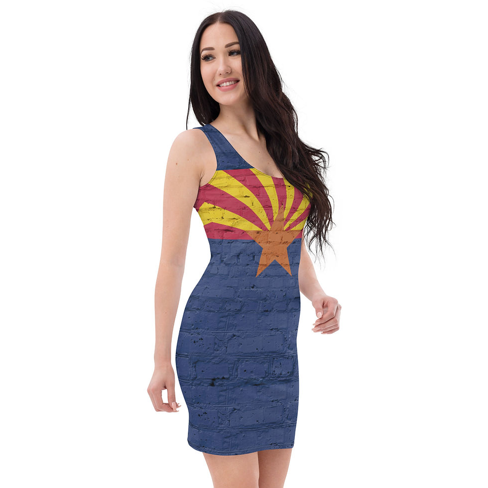 Thumbnail: Arizona Flag Brick Bodycon Dress
