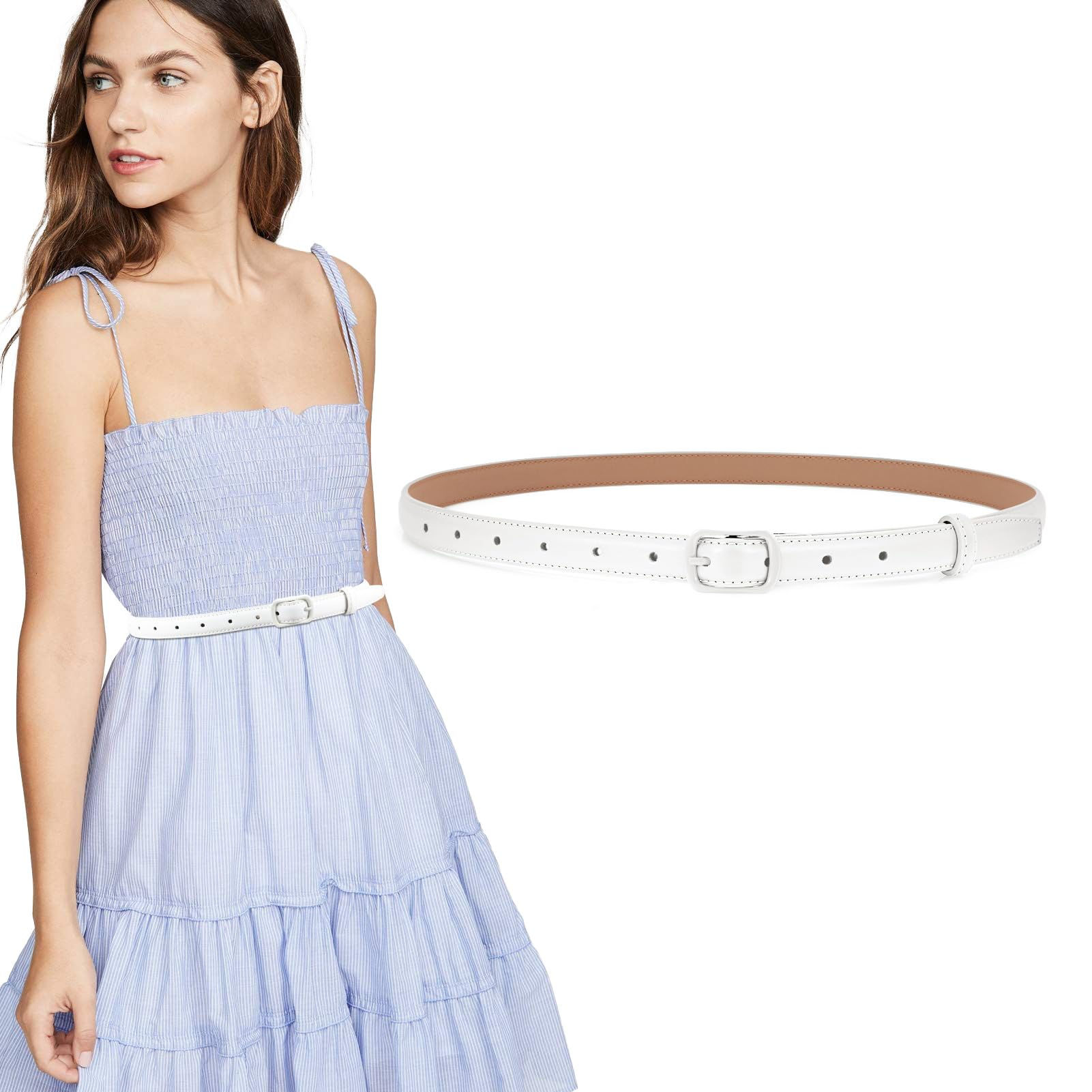 Slim Leather Dress Belt
