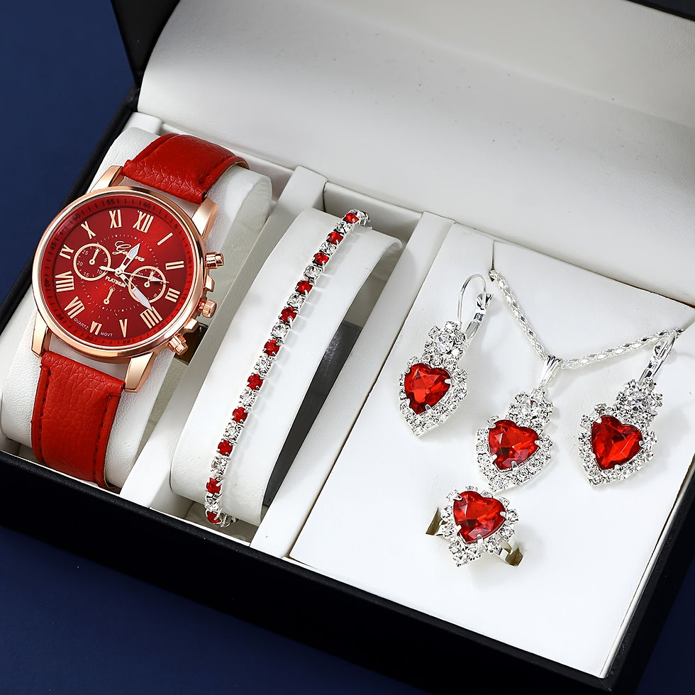 Thumbnail: Women's Quartz Watch & Jewelry Set