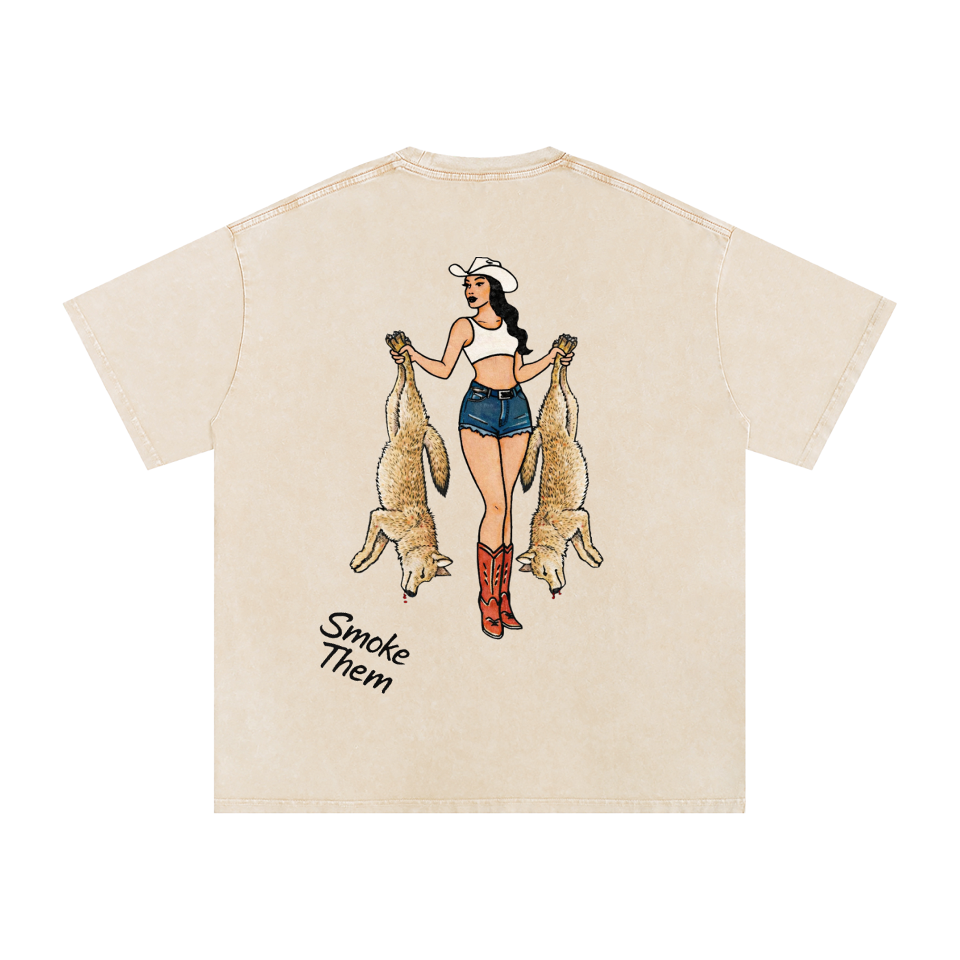 Snow Washed Oversized Cotton T-Shirt