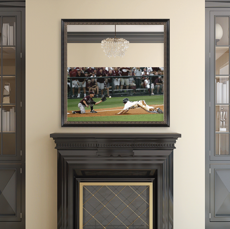 Wood Frame Mirror TV NJ.gif