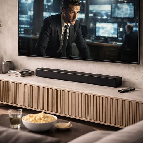 Large TV Mounted On Wall With Sonos Soundbar Installed Below It Near Ringoes NJ