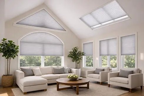 Arch and Trapezoid Motorized Blinds Installation Old Tappan NY