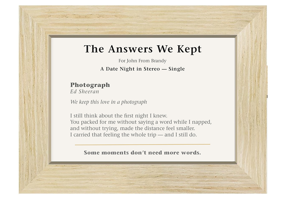 Thumbnail: Single Lyric Wall Art With Personal Message In Light Oak Frame