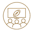 Football viewing icon representing time together outdoors