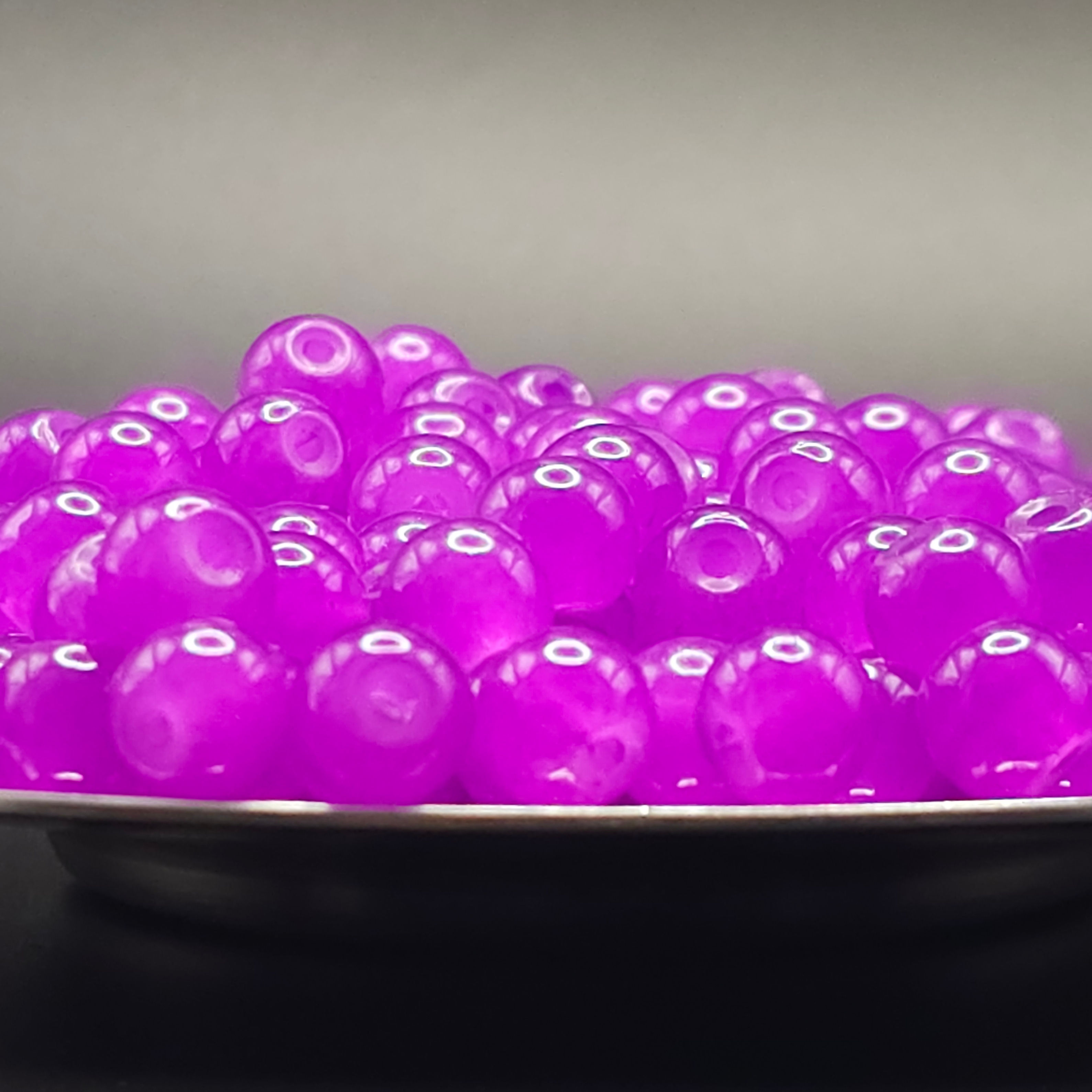 Light Purple Glass Beads - 8mm Dia.