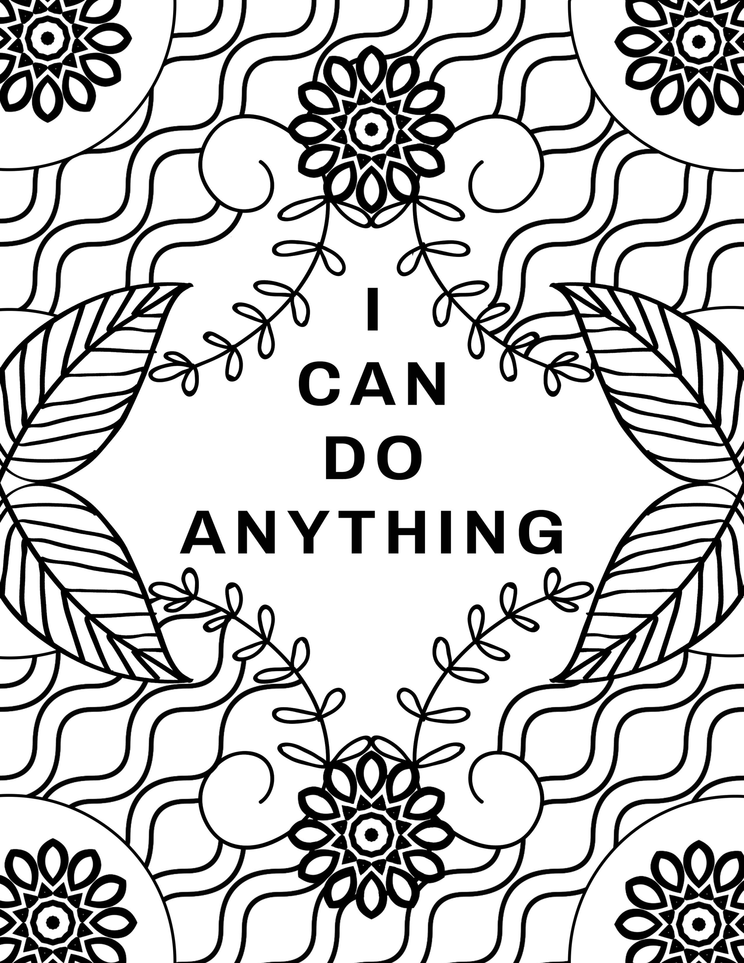 Coloring Page to Spark Creativity - I can do anything!
