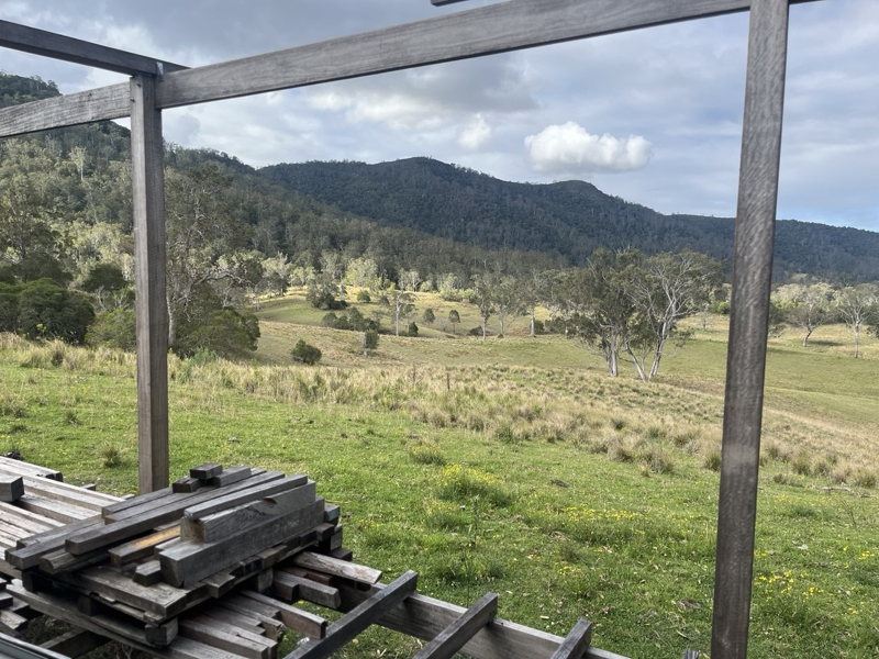 View from Tamryn’s deck to the left overlooking the bull paddocks