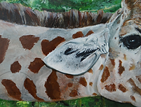 peinture animale regard de savane huile toile