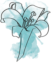 Blau Lily Aquarell