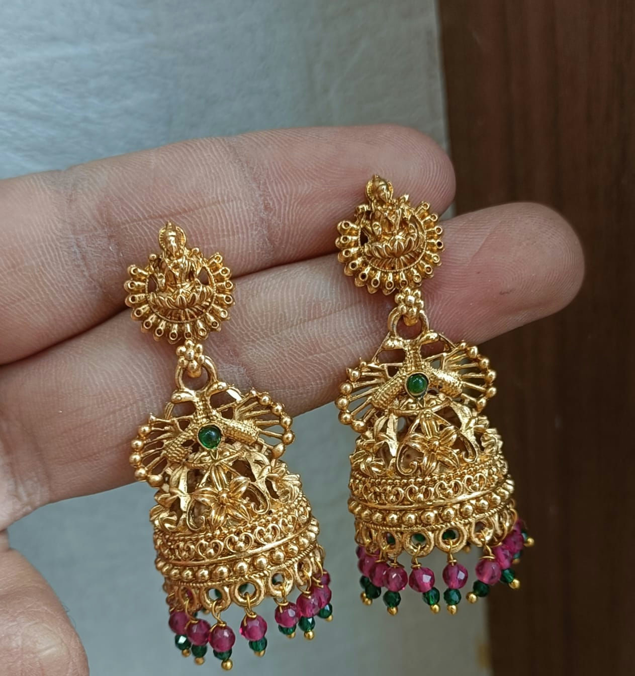 Peacock Jhumka multi color