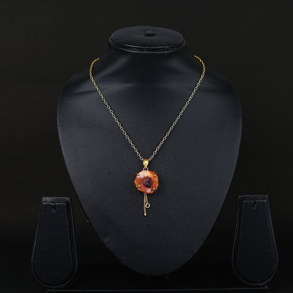 Raw Stone Pendant Necklace