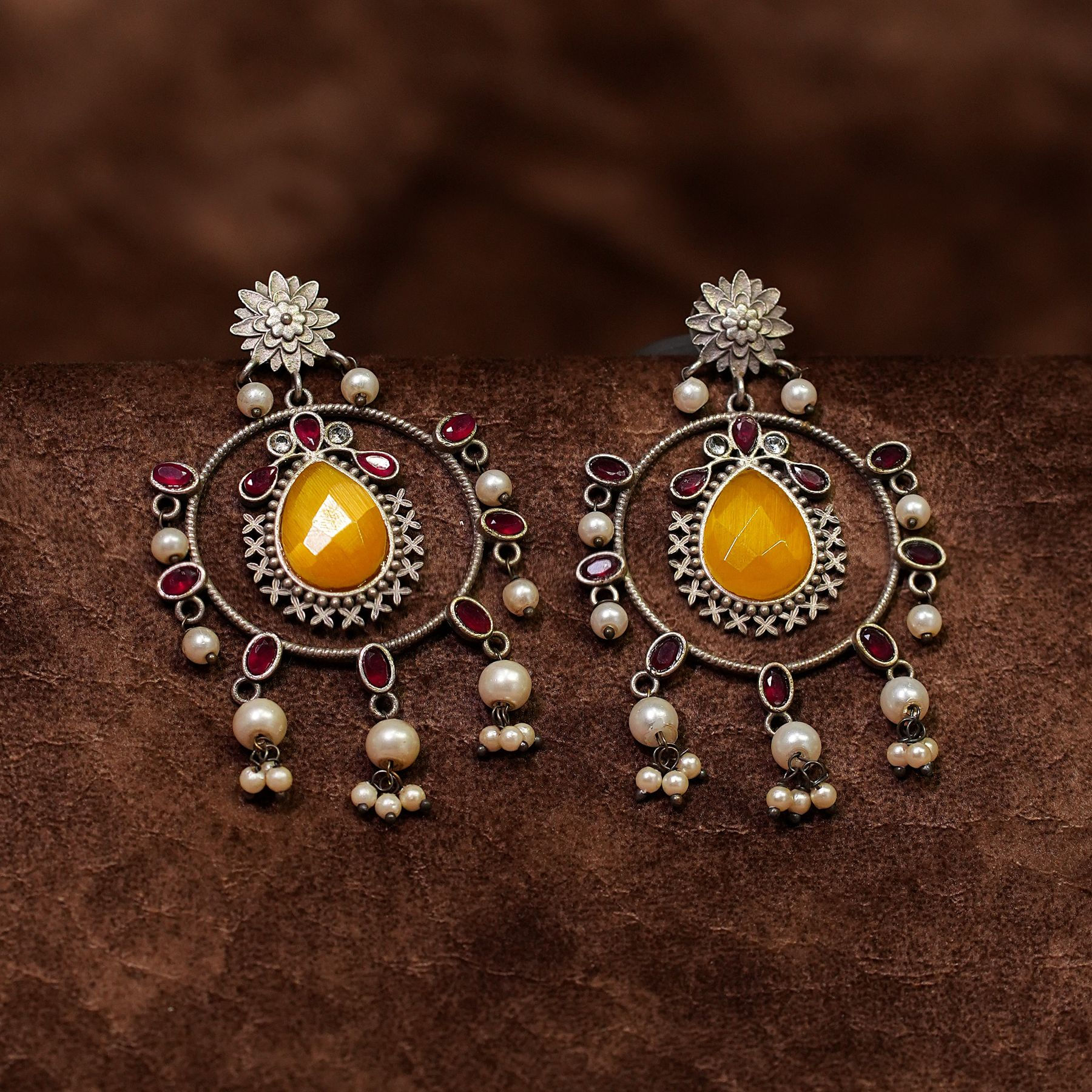 Ranjini Glossy Stone Dangles