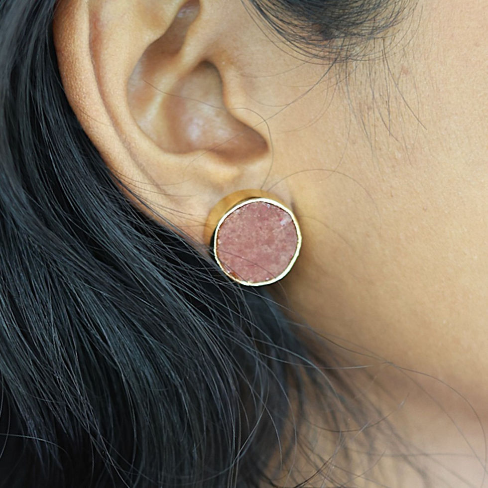 Peaches Raw Stone Stud Earrings