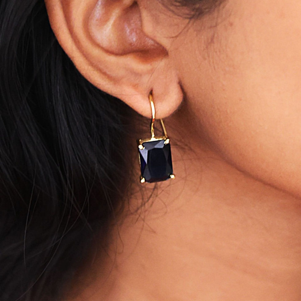 Crystal Drop Raw Stone Earrings