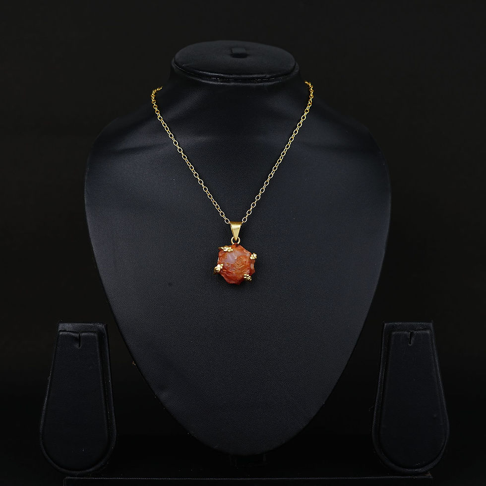 Raw Stone Pendant Necklace