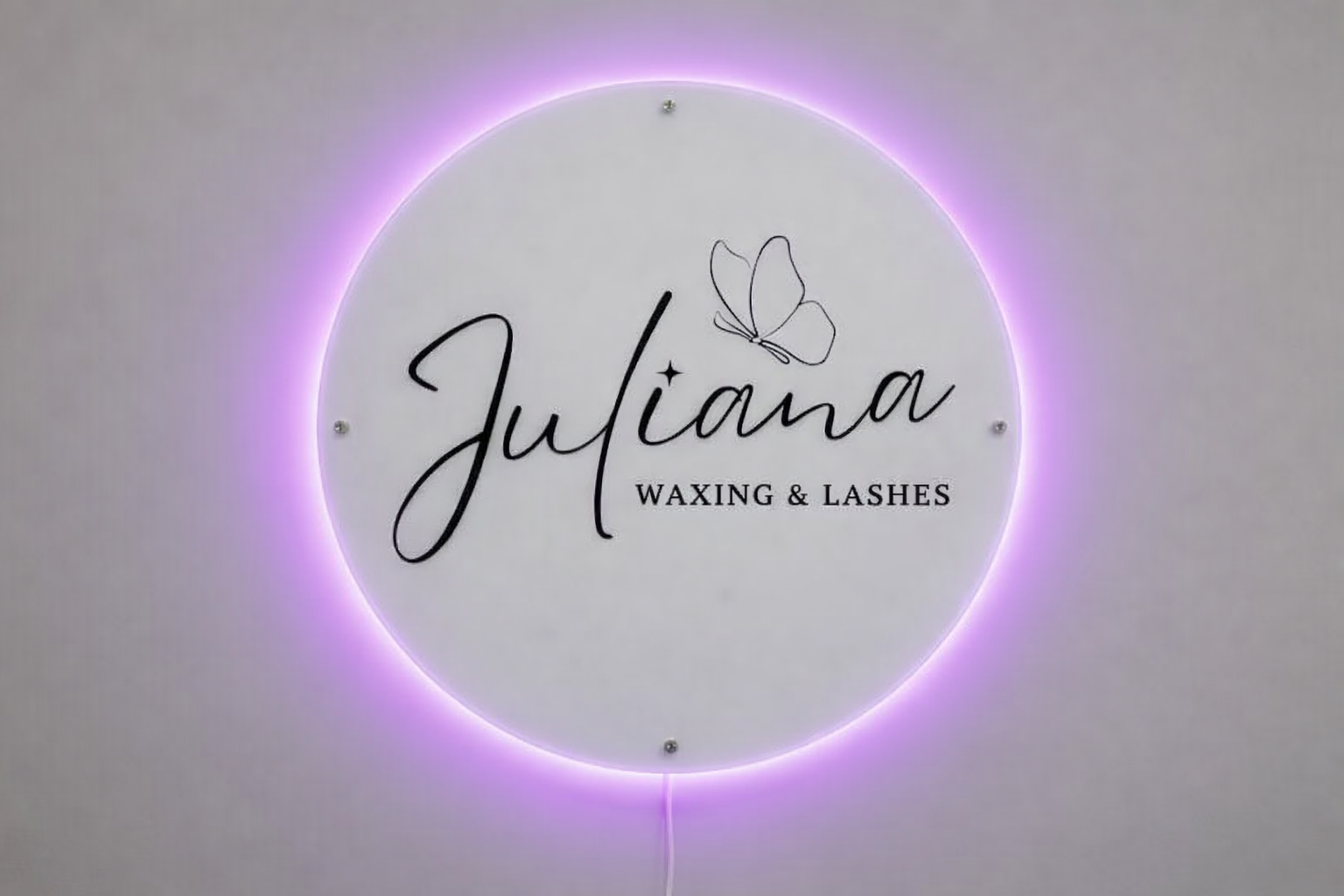 Round LED Acrylic Sign – Custom Logo