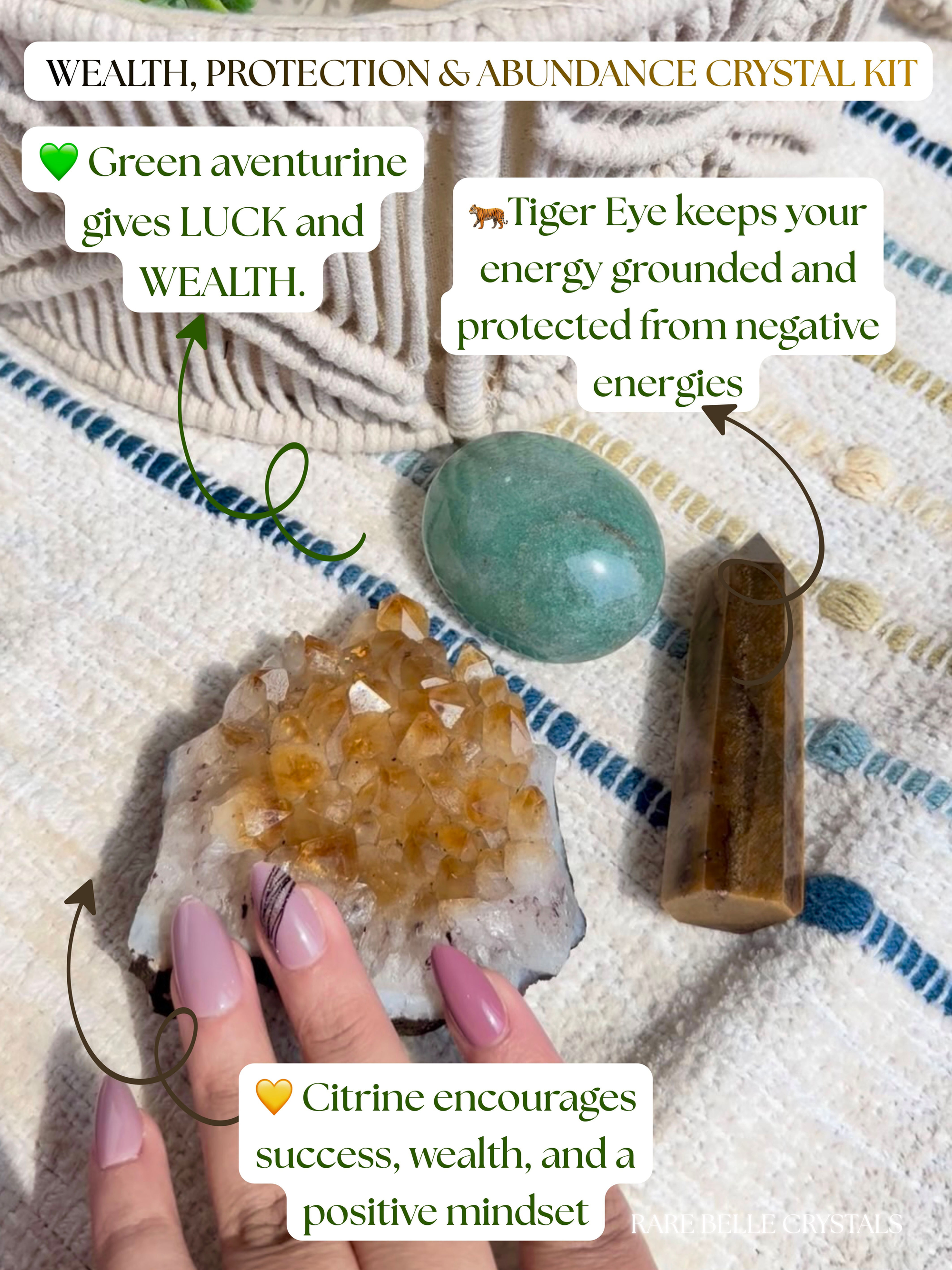 Wealth, Luck and protection career success crystal kit
