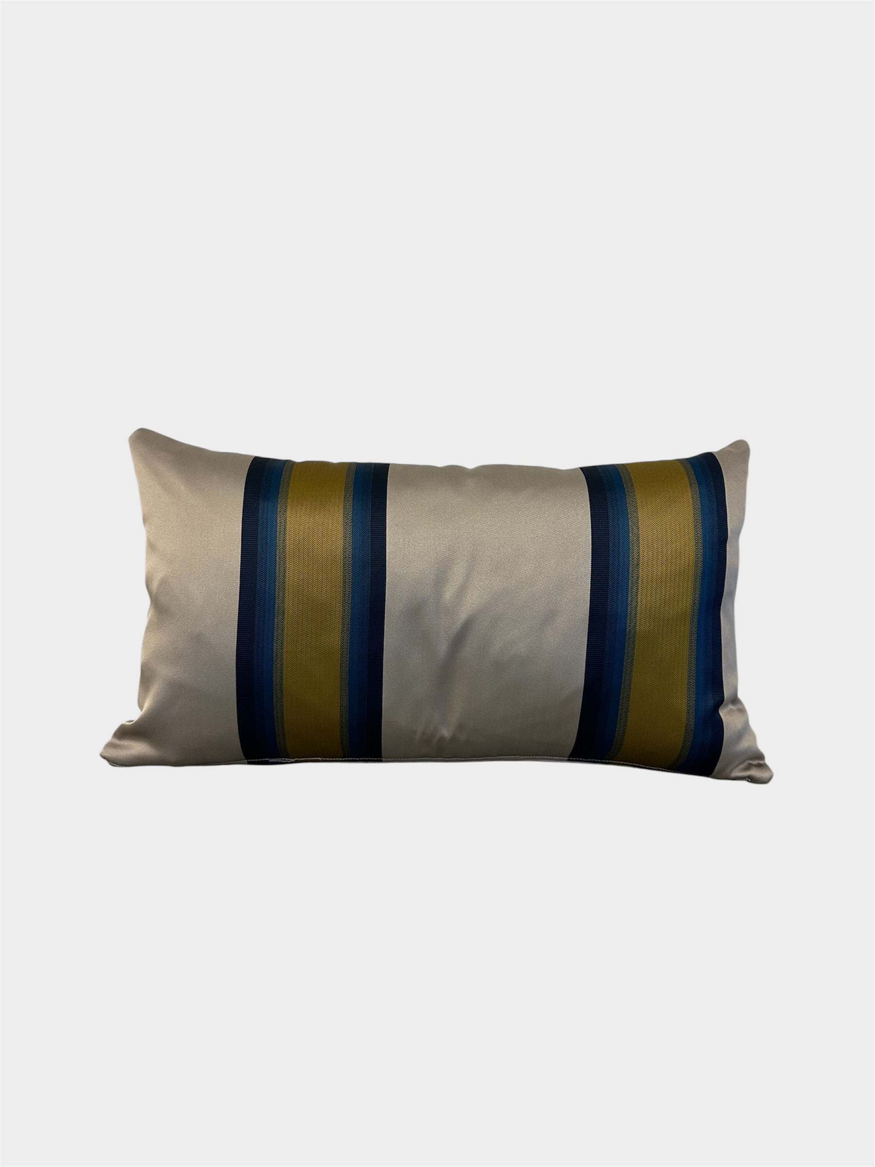 The Gem Stripe Cushion | Handcrafted Lumbar Pillow | 14" x 24" | One of One
