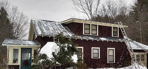 residential VT home snow removalth metal roof