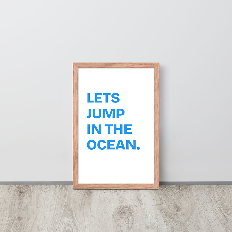 Thumbnail: Let's Jump In The Ocean Framed poster