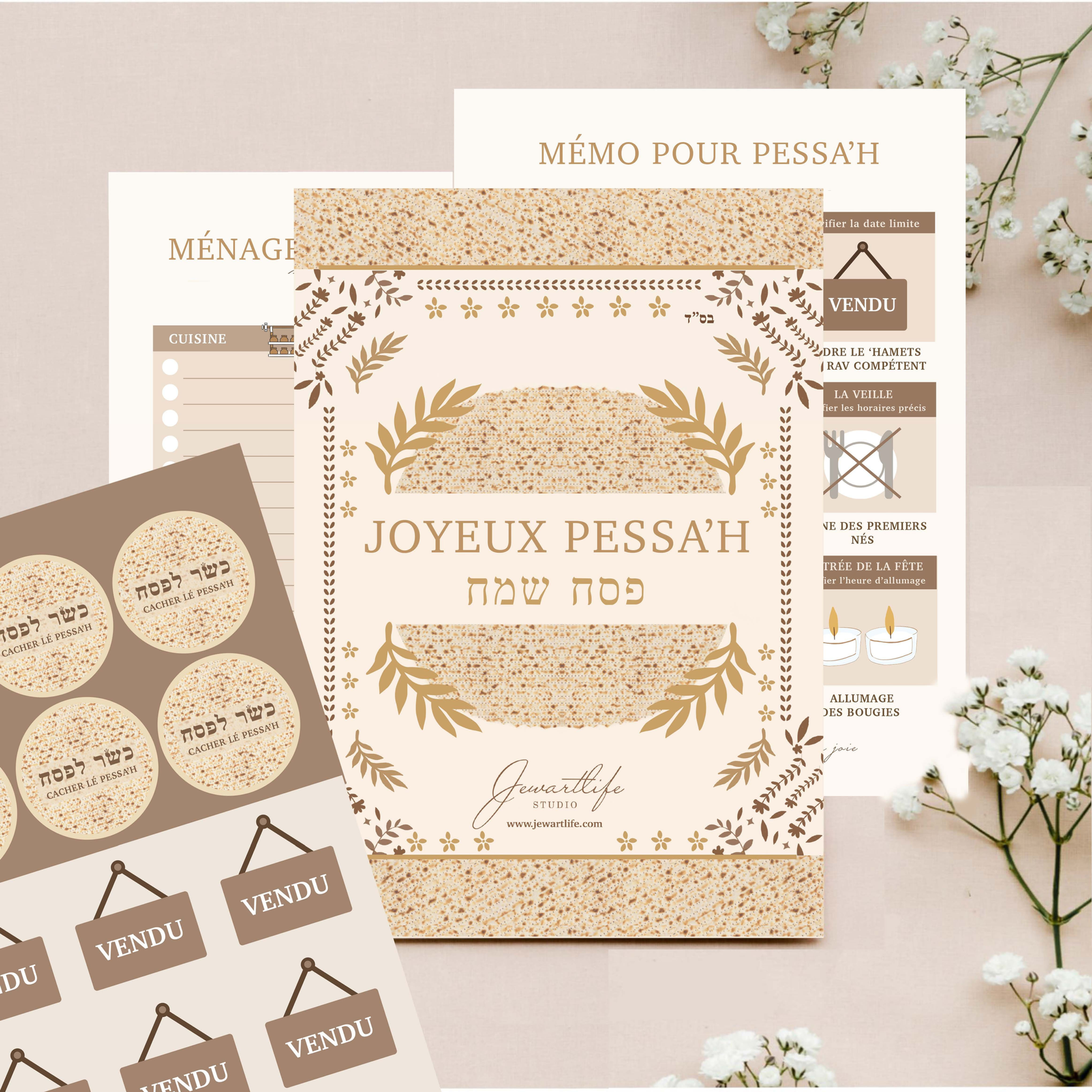 Kit de l’organisation pour Pessah (cartes et stickers)