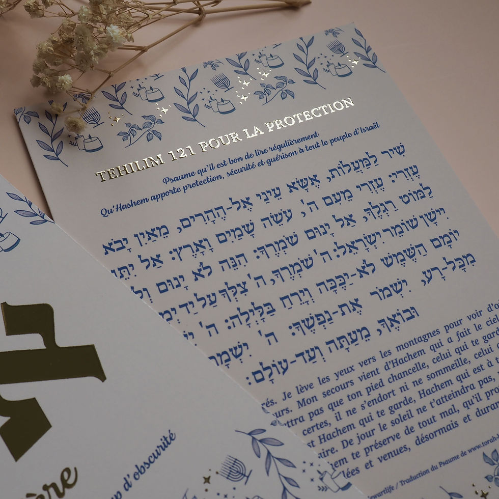 Miniature : Lot dépliant des prières de ‘Hanouka + carte décorative avec Tehilim