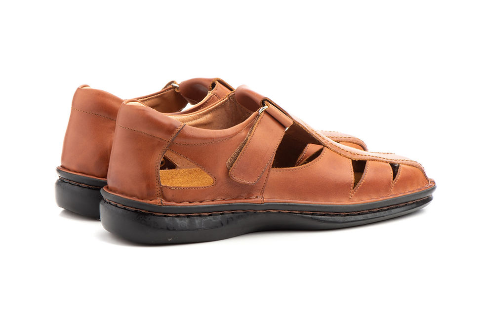 Miniatura: Sandalias Hombre Piel Coñac