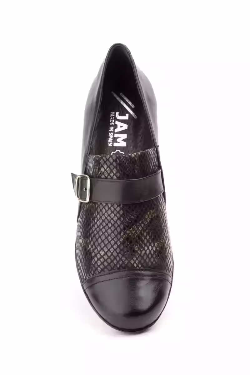 Miniatura: Zapatos Mujer Piel Marrón Lycra Hebilla