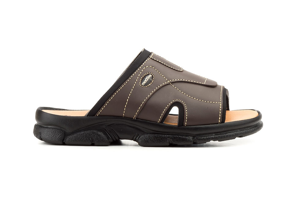 Sandalias Hombre Pala Piel Marrón