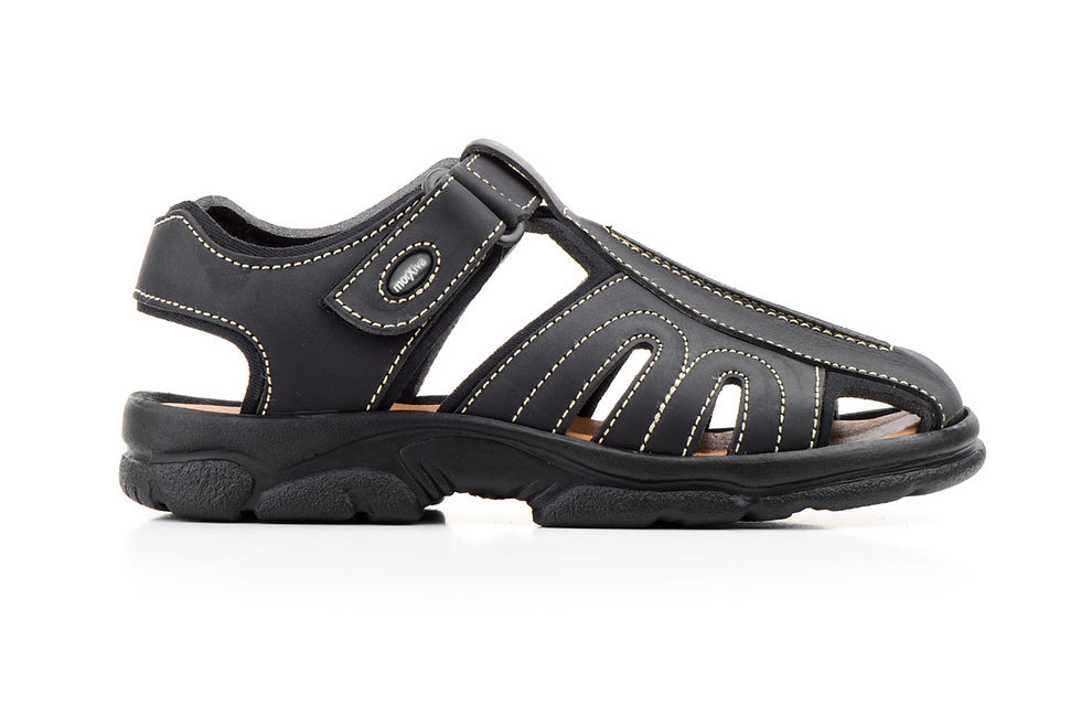 Sandalia Californiana Bio Hombre Piel Negro Morxiva