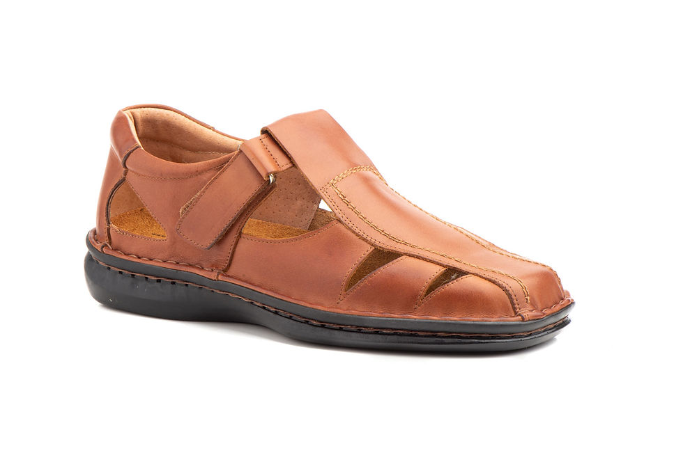 Miniatura: Sandalias Hombre Piel Coñac
