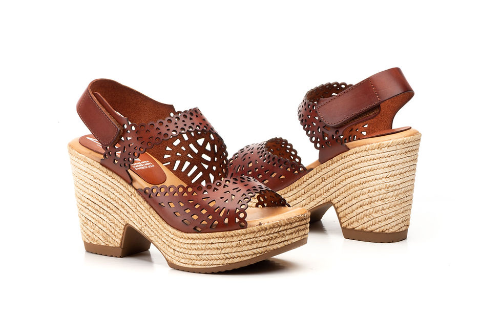 Sandalias Mujer Piel Roble Lasér Plataforma Xbonita