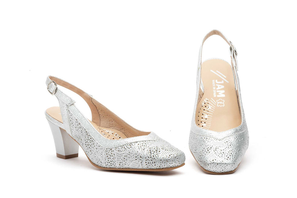 Zapatos Mujer Piel Plata