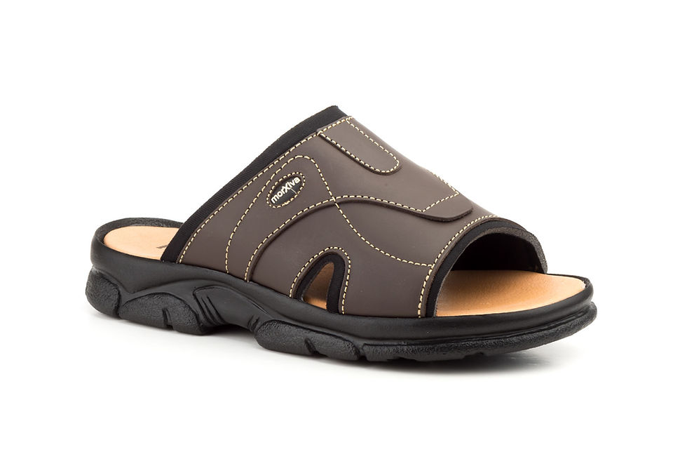 Sandalias Hombre Pala Piel Marrón