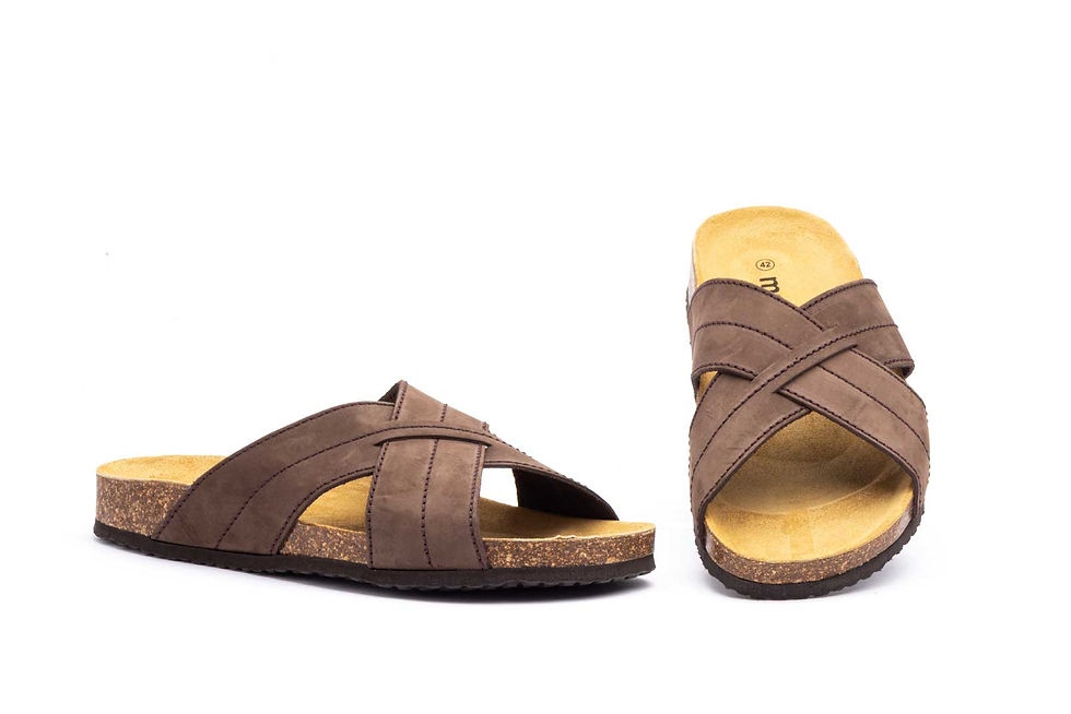 Sandalias Bio Hombre Piel Marrón Morxiva