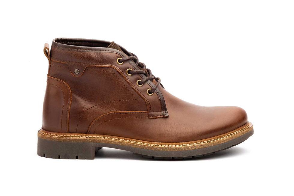 Miniatura: Botín para Hombre de Piel color Camel con Cordones