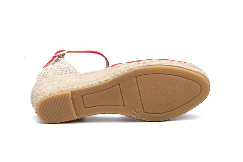 Alpargata Yute Mujer Rojo Cuña