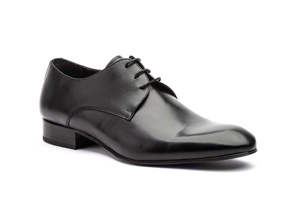 Zapatos Hombre Piel Negro Suela de Cuero