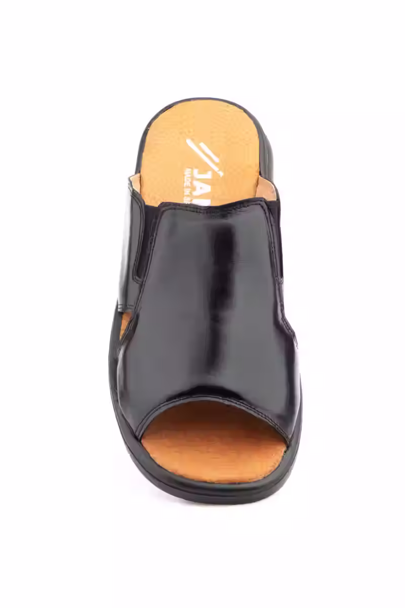 Miniatura: Sandalia Hombre Piel Negro Elásticos