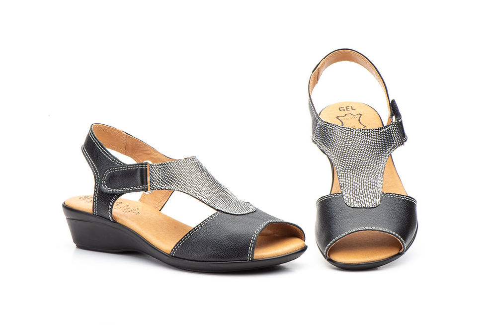 Sandalias Mujer Piel Negro