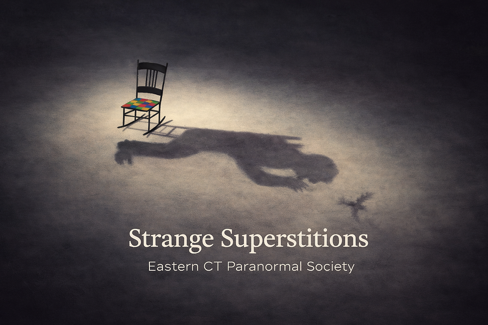 Minimal interior scene with a single object casting a shadow that resembles a human figure, creating a subtle sense of unease.