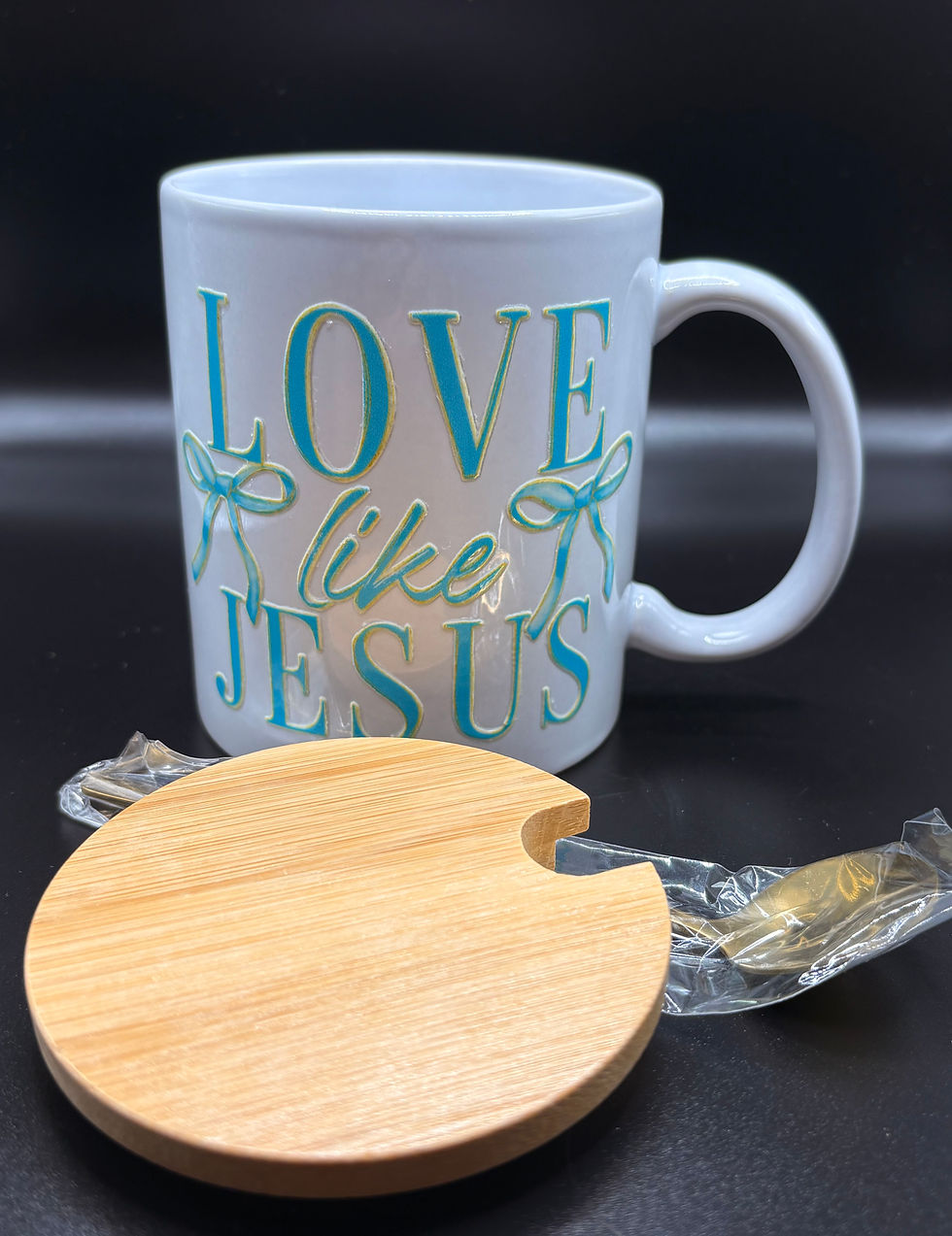Thumbnail: Love Like Jesus Mug w/Bamboo lid and Stainless Steel Spoon