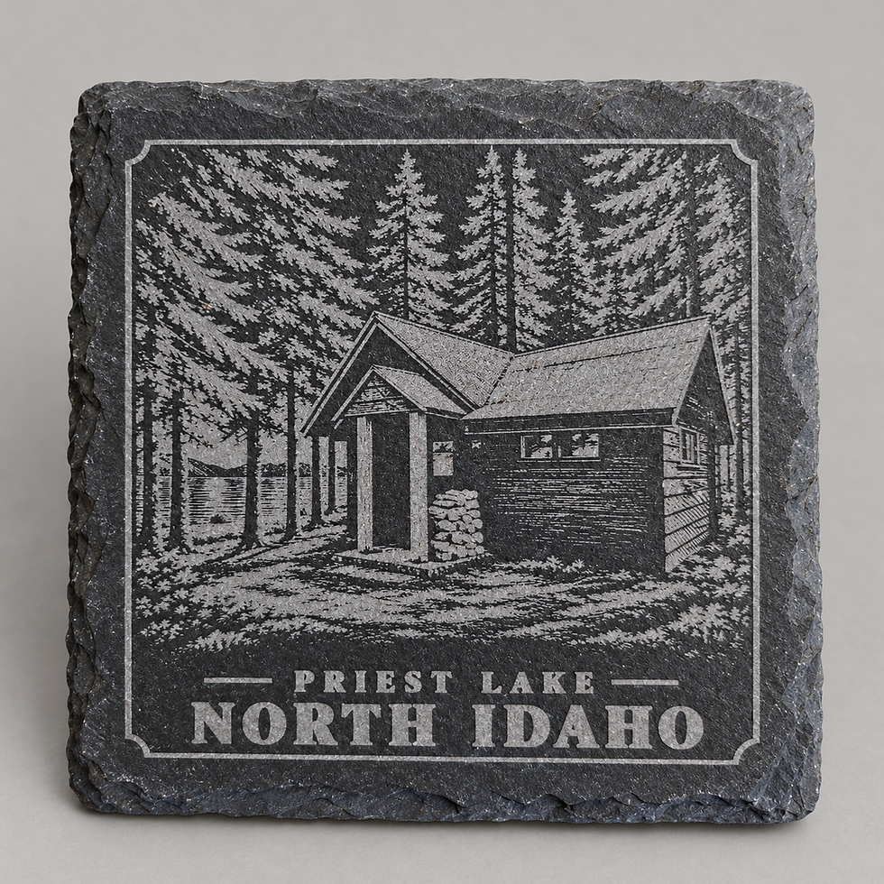 north idaho life slate coaster — priest lake