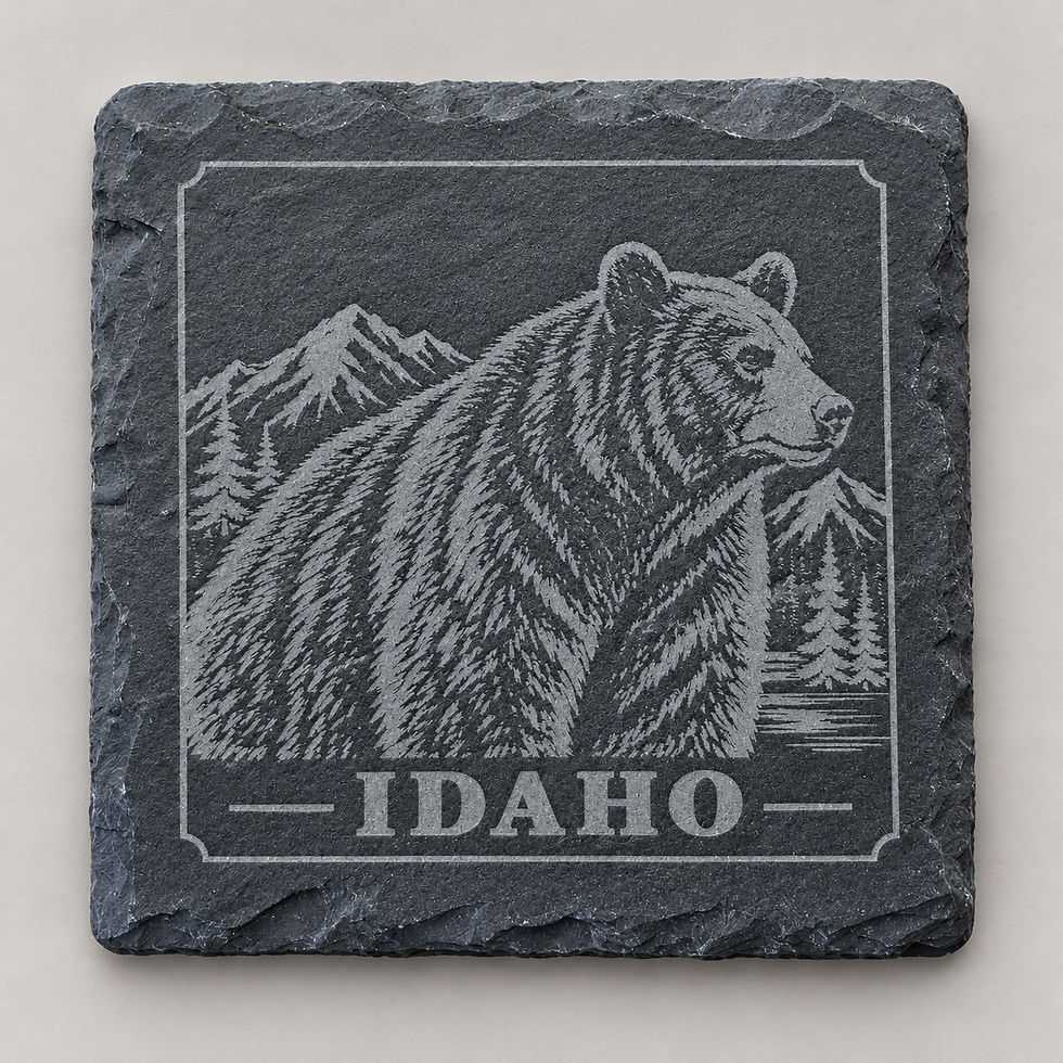 idaho wildlife slate coaster — bear