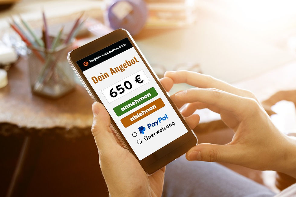 A person seeing a quote of 650 € on their smartphone screen