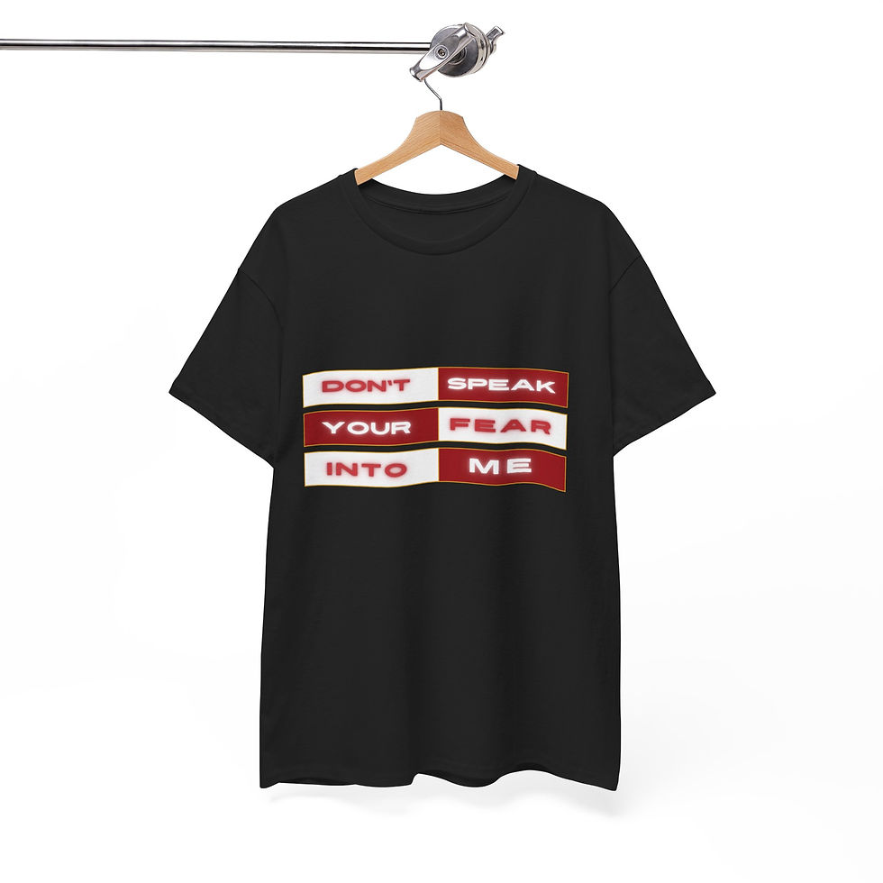Thumbnail: 'Don't Speak Fear' Unisex Heavy T-shirt, Black
